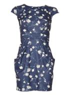 Dorothy Perkins *blue Vanilla Navy Floral Tulip Dress