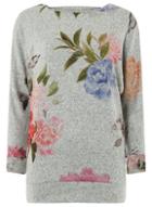 Dorothy Perkins *billie & Blossom Tall Grey Batwing Sleeve Floral Print Top