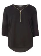 Dorothy Perkins Black Long Sleeve Zip Top