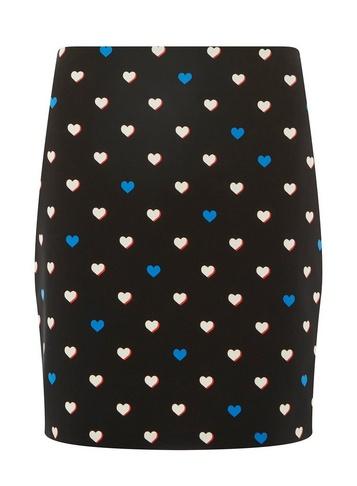 Dorothy Perkins Black Heart Print Mini Skirt