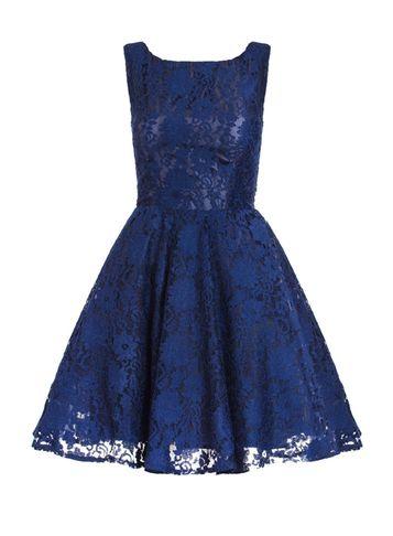 Dorothy Perkins *quiz Lace High Neck Skater Dress