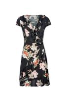 *billie & Blossom Black Tropical Print Wrap Dress