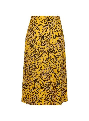 Dorothy Perkins Yellow Zebra Print Midi Skirt
