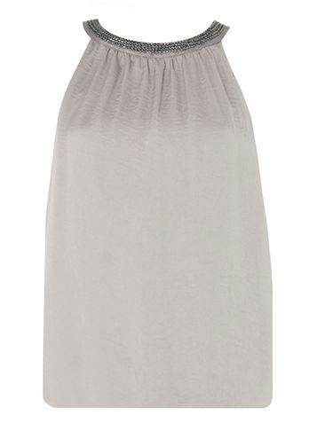 Dorothy Perkins Silver Cutaway Embellished Top