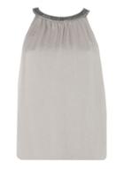 Dorothy Perkins Silver Cutaway Embellished Top