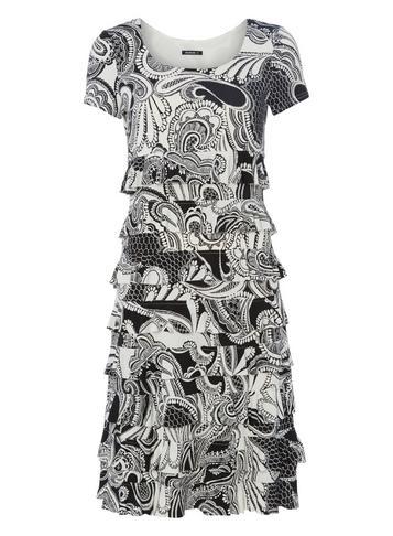 Dorothy Perkins *roman Originals Black Paisley Print Frill Dress