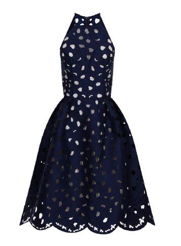 Dorothy Perkins *chi Chi London Blue High-neck Skater Dress