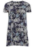 Dorothy Perkins Navy Floral Zip Back Tunic
