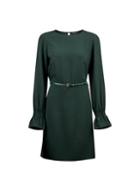 Dorothy Perkins *forest Green Shirred Cuff Dress