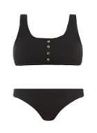 Dorothy Perkins *dp Beach Black Ribbed Bikini Set