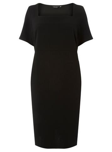 Dorothy Perkins *dp Curve Black Square Neck Pencil Dress