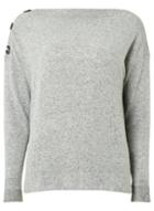Dorothy Perkins Grey Button Shoulder Top