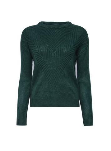 Dorothy Perkins Petite Green Ribbed Stitch Jumper