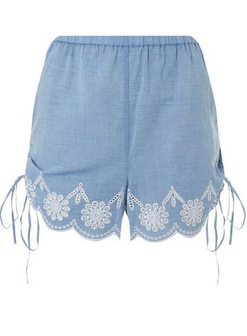 Dorothy Perkins *dp Beach Chambray Broderie Beach Shorts