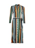 Dorothy Perkins Multi Colour Stripe Print Midi Shirt Dress