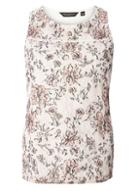Dorothy Perkins White Floral Printed Lace Shell Top