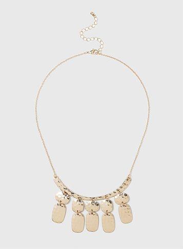 Dorothy Perkins Gold Beaten Drop Necklace