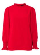 Dorothy Perkins Red Shirred Cuff Top