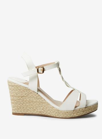 Dorothy Perkins Wide Fit White 'razzle' Wedges