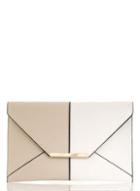 Dorothy Perkins *quiz White And Nude Envelope Clutch Bag