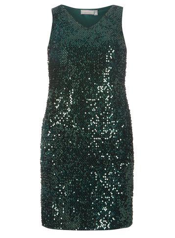 Dorothy Perkins Petite Green Sequin Shift Dress