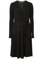 Dorothy Perkins *tall Black Spotted Wrap Dress