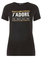 Dorothy Perkins Black Leopard 'j'adore' Motif T-shirt