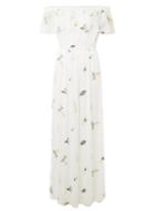 Dorothy Perkins White Embroidered Bardot Maxi Dress