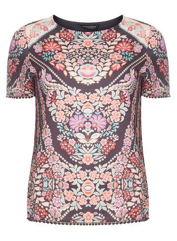 Dorothy Perkins Oriental Print Pom-pom Trim T-shirt