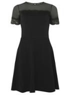 Dorothy Perkins Black Mesh And Lace Dress