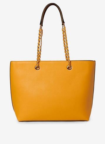 Dorothy Perkins Mustard Chain Handle Shopper Bag
