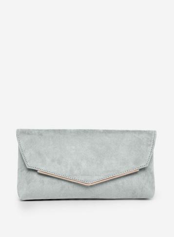 Dorothy Perkins Sage Metal Bar Clutch Bag