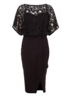 *quiz Black Lace Batwing Midi Dress