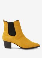 Dorothy Perkins Wide Fit Yellow Microfibre Mayfair Casual Ankle Boots