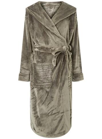 Dorothy Perkins Grey Clipped Sparkle Hood Robe