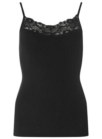 Dorothy Perkins *vila Black Lace Trim Strap Top