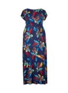 Dorothy Perkins *dp Curve Blue Palm Print Wrap Maxi Dress