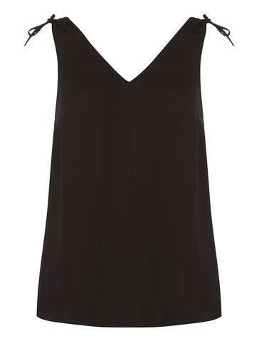 Dorothy Perkins Black Ruched Side Sleeveless Top
