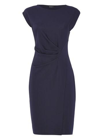 Dorothy Perkins *roman Originals Navy Textured Crepe Shift Dress