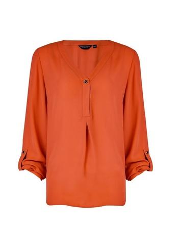 Dorothy Perkins Rust Roll Sleeve Blouse