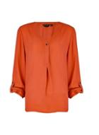 Dorothy Perkins Rust Roll Sleeve Blouse