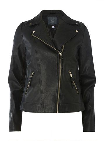 Dorothy Perkins *tall Black Biker Jacket With Zips