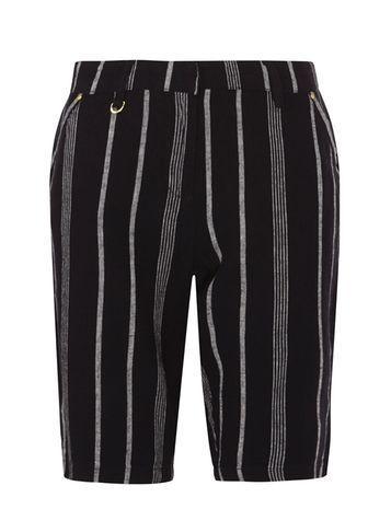 Dorothy Perkins Black Striped Linen Knee Length Shorts