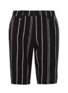 Dorothy Perkins Black Striped Linen Knee Length Shorts