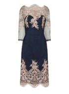 Dorothy Perkins *chi Chi London Blue Embroidered Bodycon Dress