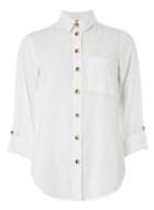 Dorothy Perkins White Cotton Buttoned Shirt