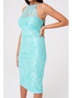 *paper Dolls Mint Lace Halterneck Dress