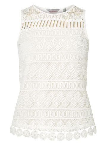 Dorothy Perkins Petite White Lace Shell Top