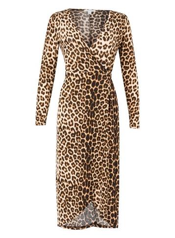 Dorothy Perkins *blue Vanilla Multi Colour Wrap Dip Back Midi Dress