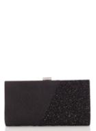 *quiz Black Shimmer Clip Clutch Bag